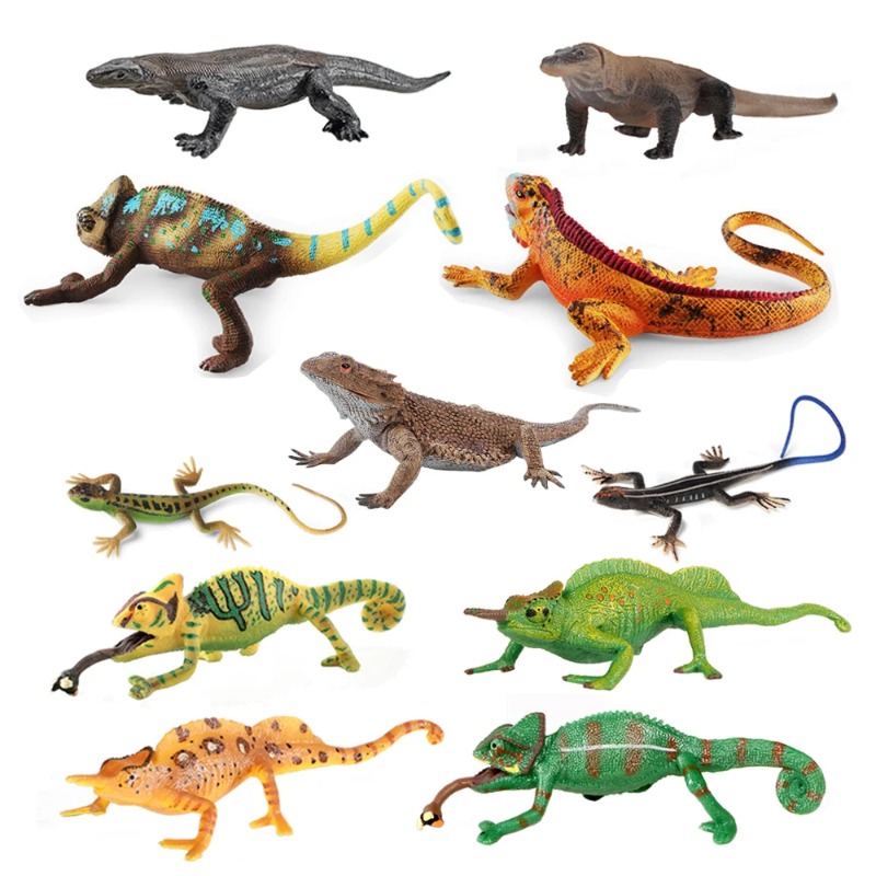 Kids Toys Reviews - Figurines d'iguane, de lézard, de caméléon,