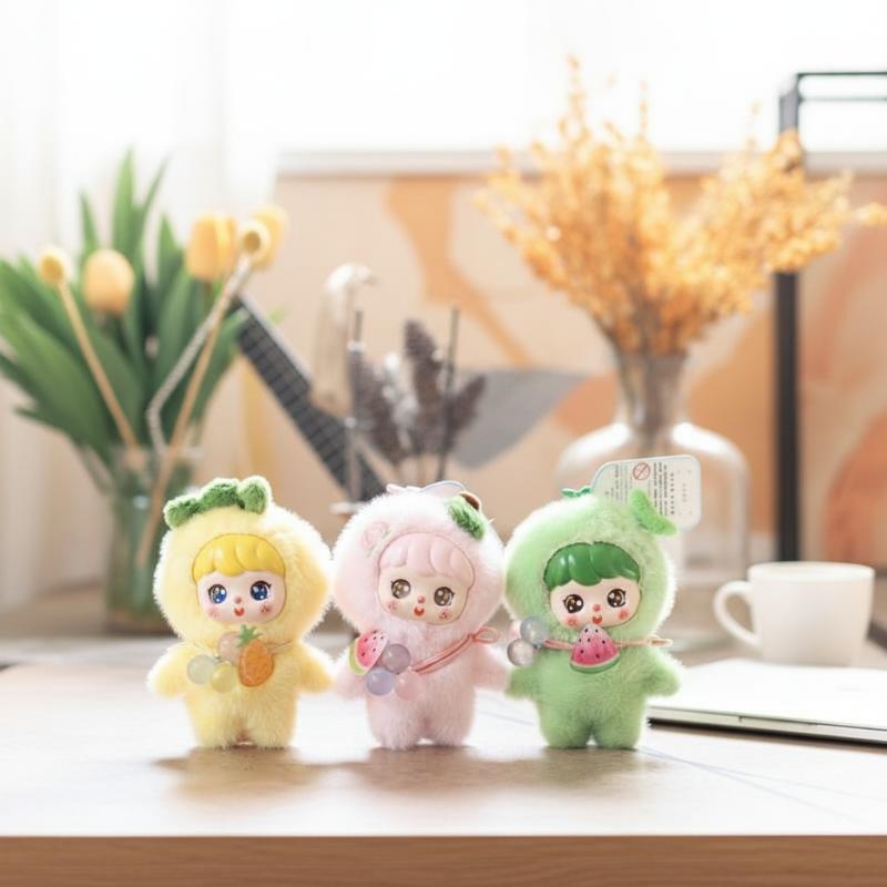 Soft Plush Doll - Porte-clés Peluche Fruit Mignon 10cm, Pendentif